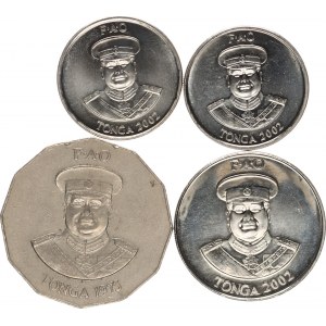 Tonga, 10 Seniti 2002(2x), +20 Seniti 2002, +50 Seniti 1975