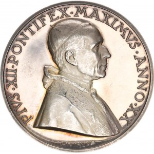 Città del Vaticano - Stato Pontificio, Pio XII, busto a destra, 20° anno di pontificato (1958) / Radio Vati