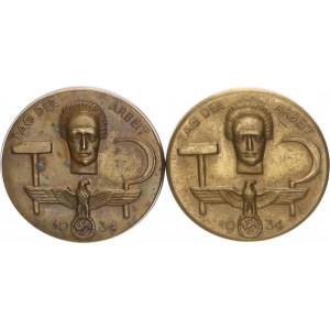 Německo - 3.říše (1933-1945), Odznak Tag der Arbeit - 1934 dvě různé ražebny 2 ks