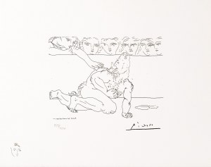 Pablo Picasso (1881 - 1973), lithograph, Dying Minotaur and Compassionate Young Woman