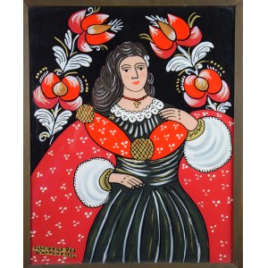 Zofia GĄSIENICA -ROJ (b. 1923), painting on glass, Szlachcianka, Zakopane, 1976.