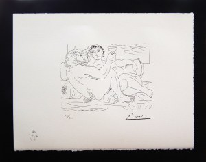 Pablo Picasso(1881-1974),Odpoczynek Minotaura:szampan i kochanka(oryginalny tytuł autorski)