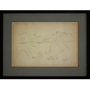 Tymon Niesiołowski(1882-1965),Landscape-sketch