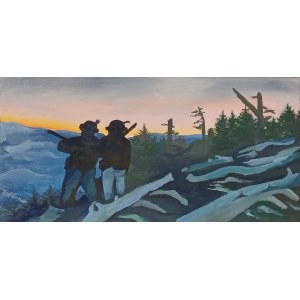 Krzysztof Ziembinski, Mountain Landscape with Two Highlanders, inspired by Julian Fałat