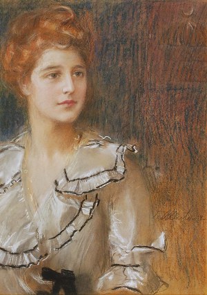 Teodor AXENTOWICZ (1859-1938), Portret młodej kobiety