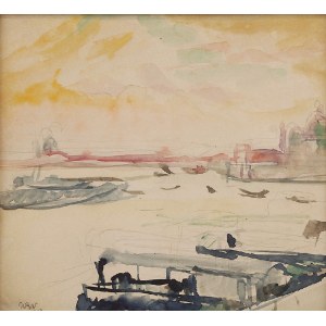 Wojciech WEISS (1875-1950), Wenecja - Przystań na Canal Grande I