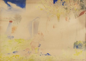 Jacek MALCZEWSKI (1854-1929), Przed domem - szkic z cyklu „Powrót”, 1900