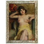 Alfons KARPIŃSKI (1875-1961), Akt kobiety w fotelu - portret żony artysty