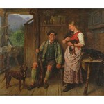 Adolf EBERLE (1843-1914), Jamniki - scena rodzajowa we wnętrzu