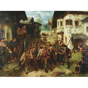 August KRAUS (1852-1917), Scena historyczna - epizod z wojny chłopskiej w Niemczech