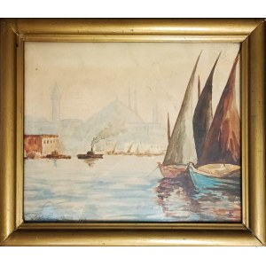 Artysta niezidentyfikowany, Port (w Wenecji?), 1942