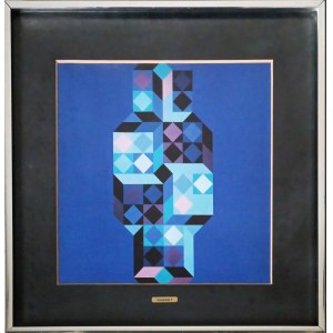 Victor Vasarely (1906-1997), Tridim - G (z cyklu Pocta šestiúhelníku), kolem roku 1970.