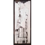 Egon Schiele (von), Gerti Schiele mit kariertem Stoff, 1907