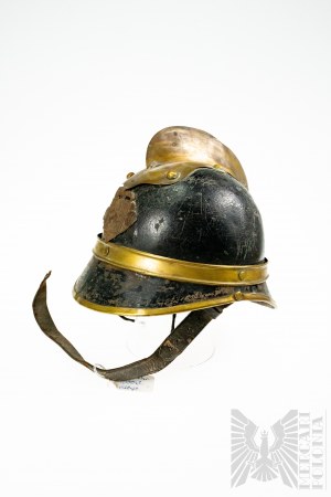 19TH - 20TH C. Czech Fire Brigade Leather Helmet.