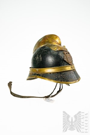 19TH - 20TH C. Czech Fire Brigade Leather Helmet.
