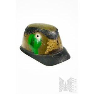 Angleterre, WW2, Casque de mineur en carton, utilisé dans les casques de la défense civile. Camo