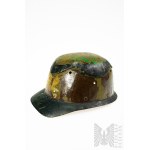 Angleterre, WW2, Casque de mineur en carton, utilisé dans les casques de la défense civile. Camo