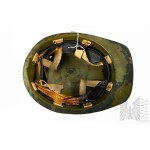 2. světová válka Anglie, hornická kartonová přilba, používaná v přilbě civilní obrany. Kamufláž