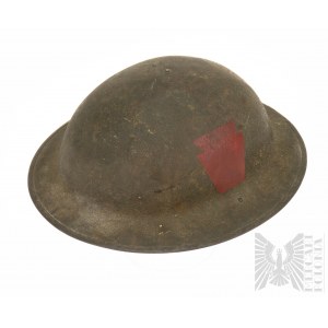 1 Casque américain 'Brodie' de la Première Guerre mondiale - 28e division d'infanterie.