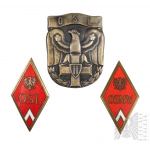 Set di distintivi della scuola di aviazione per ufficiali PRL e set di distintivi della scuola per ufficiali navali laureati