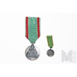Medaile PRL za obětavost a odvahu při obraně života a majetku - s miniaturou