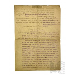 II RP Application to Marshal Józef Piłsudski, Warsaw, Rudniki.