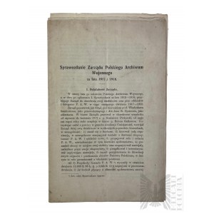 1 W¶ 1917-1918 Zpráva rady polského vojenského archivu