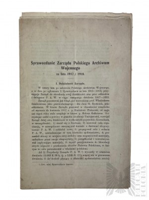 1 W¶ 1917-1918 Relazione del Consiglio degli Archivi Militari Polacchi