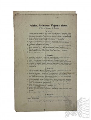 1 W¶ 1917-1918 Zpráva rady polského vojenského archivu