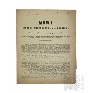 WW1 - Tract du gouverneur général Hans von Beseler, Varsovie 1916
