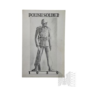 PSZnZ Carte postale de la Croix-Rouge polonaise - Soldat polonais 1939