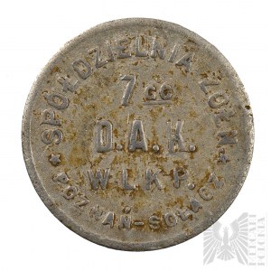 II RP 1 zloty of the Cooperative of Soldiers. 7 DAK Poznań Sołacz (7th Horse Artillery Division)