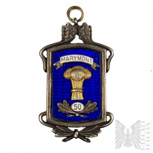 1902r Stříbrný odznak/pamětní žeton k 50. výročí existence Agronomického ústavu v Marymontu - Hr. A. Ronikier (Varšava)
