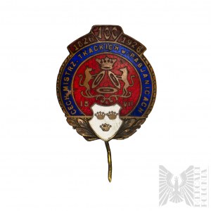 II RP Insigne du 100ème anniversaire de la Guilde des Maîtres Tisserands de Pabianice 1826 - 1926 - Pabianice