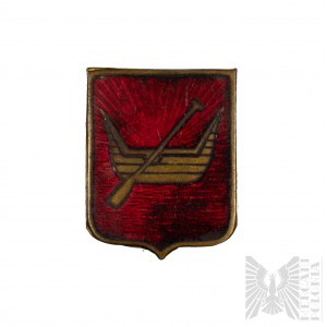 II RP Badge Enameled Coat of Arms Lodz (Bobkowicz)