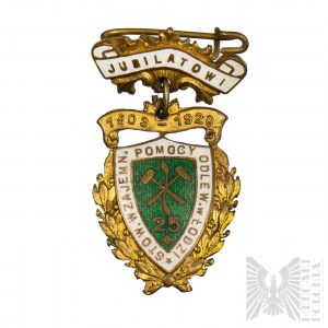 II RP Badge to Jubilate 25 Years. Mutual Aid Association - Foundry in Lodz.