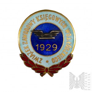 II RP Odznaka Związek Zawodowy Księgowych Województwa Łódzkiego 1929 rok.