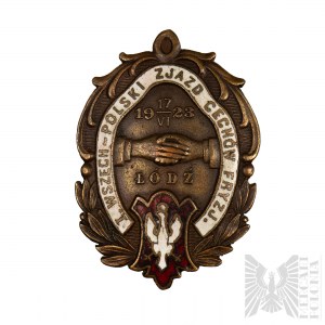 II RP Odznak prvého celoslovenského kongresu kaderníckych cechov Lodž 17. VI. 1923