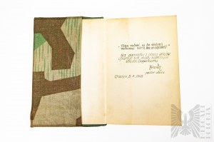 WW2 Small Catechism Dedication Prisoner of War Camp Chalon 8. IX. 1945 (Camouflage Splinter)
