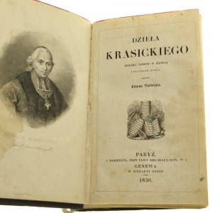 Krasického dílo deset svazků v jednom s portrétem autora Ignacy Krasicki [PARIS 1830].