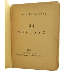 24 wiersze Irena Tuwimówna [PIERWODRUK / 1921]