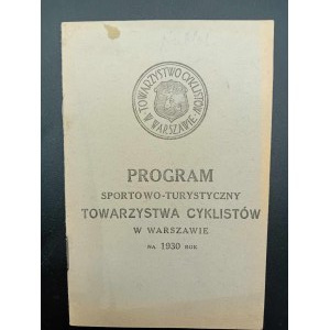 Varsaviana Sports and Tourism Program of the Cyclists' Society of Warsaw for 1930