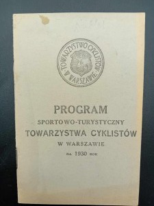 Varsaviana Program Sportowo-Turystyczny Towarzystwa Cyklistów w Warszawie na 1930 rok