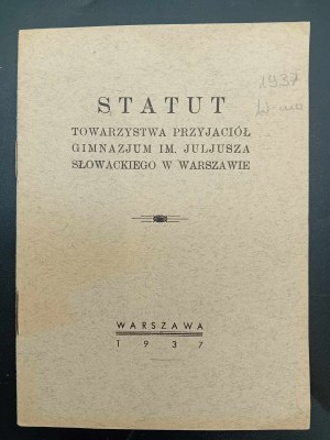 Varsaviana-Statut der Gesellschaft der Freunde des Juliusz-Słowacki-Gymnasiums in Warschau