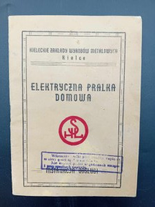 Elektryczna pralka domowa Instrukcja obsługi Rok 1958