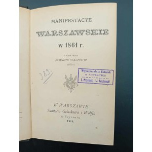 Varsaviana Manifestacye warszawskie w 1861 Z dodatkiem Śpiewów nabożnych (1861)