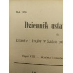 Journal of the Laws of the Kingdoms and Countries in the Council of State Represented Year 1890, 1895, 1909