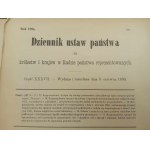 Dziennik Ustaw Państwa królestw i krajów w Radzie państwa reprezentowanych Rok 1890, 1895, 1909