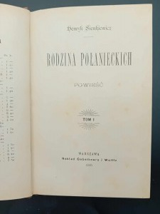 Henryk Sienkiewicz Rodzina Połanieckich Powieść Tom I-III Jahr 1895 1.