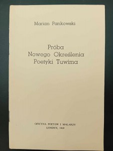 Marian Pankowski Próba nowego określenia poetyki Tuwima